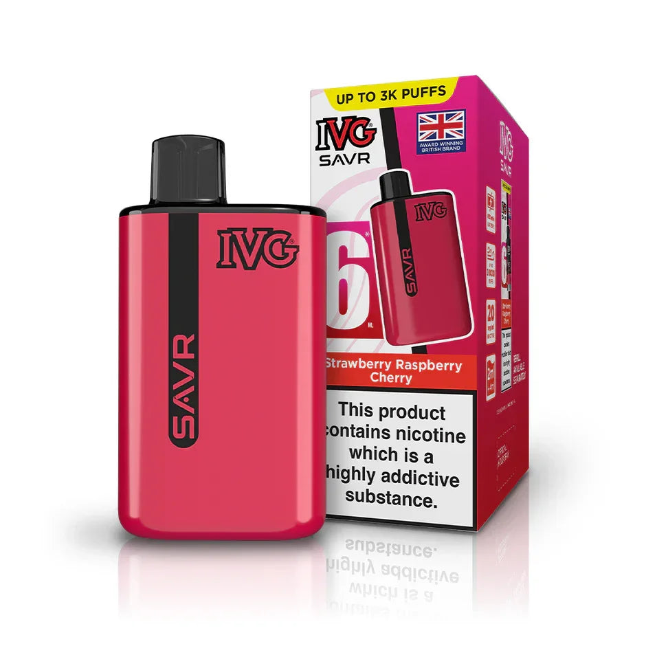 IVG SAVR Vape Kit Strawberry Raspberry Cherry Flavour
