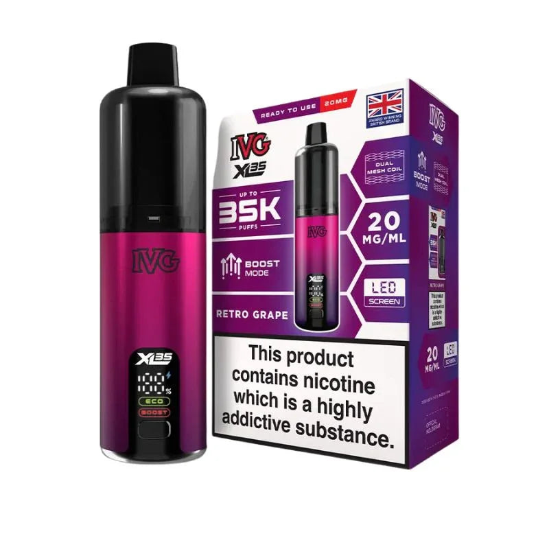 IVG XL 35K Vape Kit Retro Grape Flavour