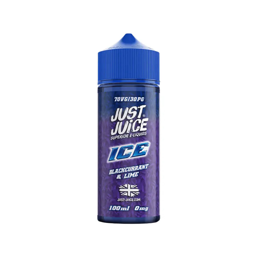 Just Juice Ice 70/30 VG/PG 100ML Shortfill Vape Liquid Blackcurrant And Lime Flavour