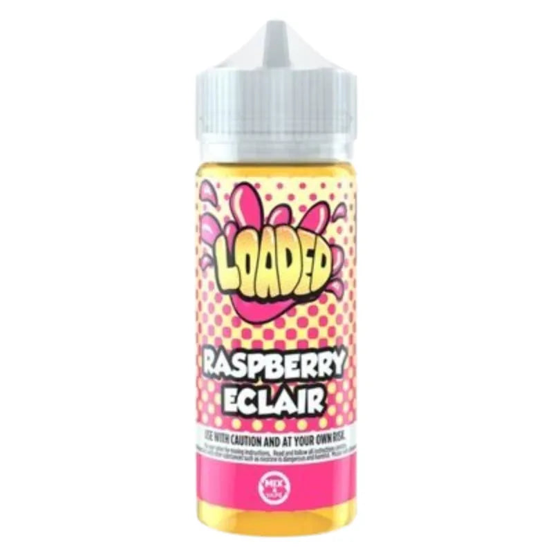 Loaded 100ML Shortfill Vape Juice Raspberry Eclair Flavour