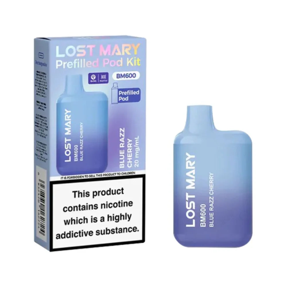Lost Mary BM600 Pod Kit Blue Razz Cherry Flavour