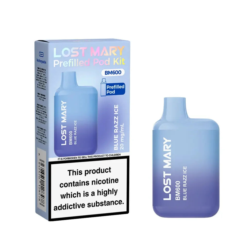 Lost Mary BM600 Pod Kit Blue Razz Ice Flavour