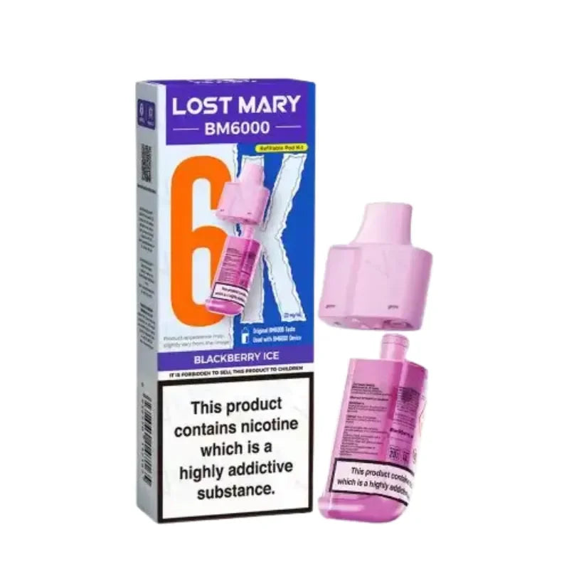 Lost Mary BM6000 Vape Pods Blackberry Ice Flavour