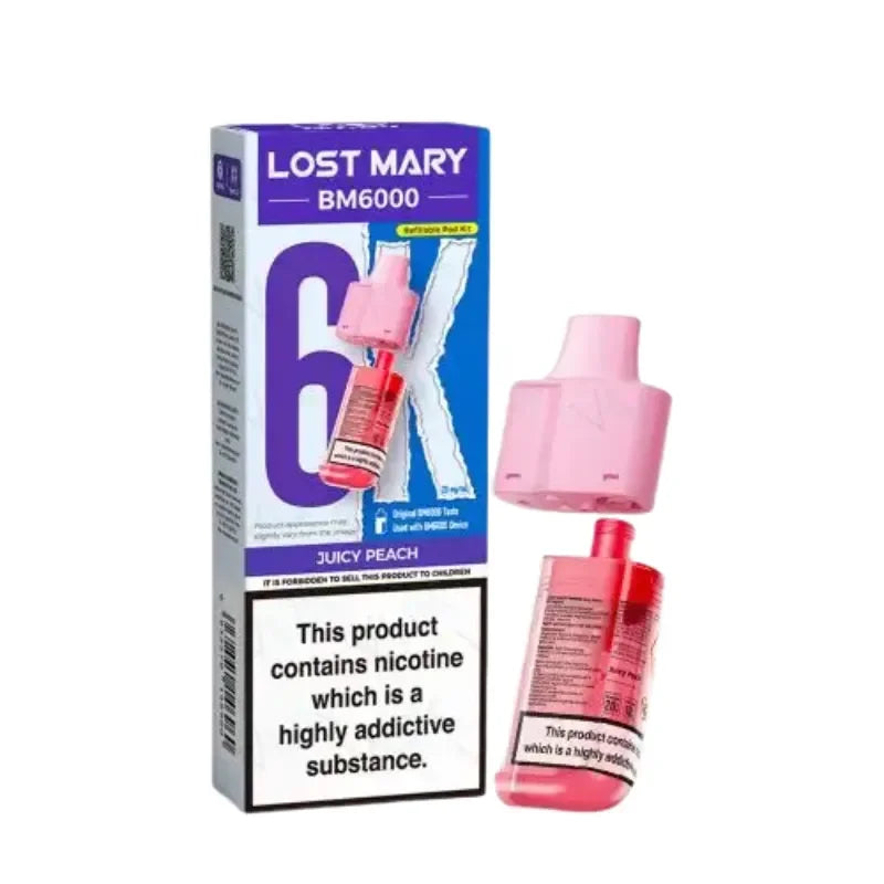 Lost Mary BM6000 Vape Pods Juicy Peach Flavour