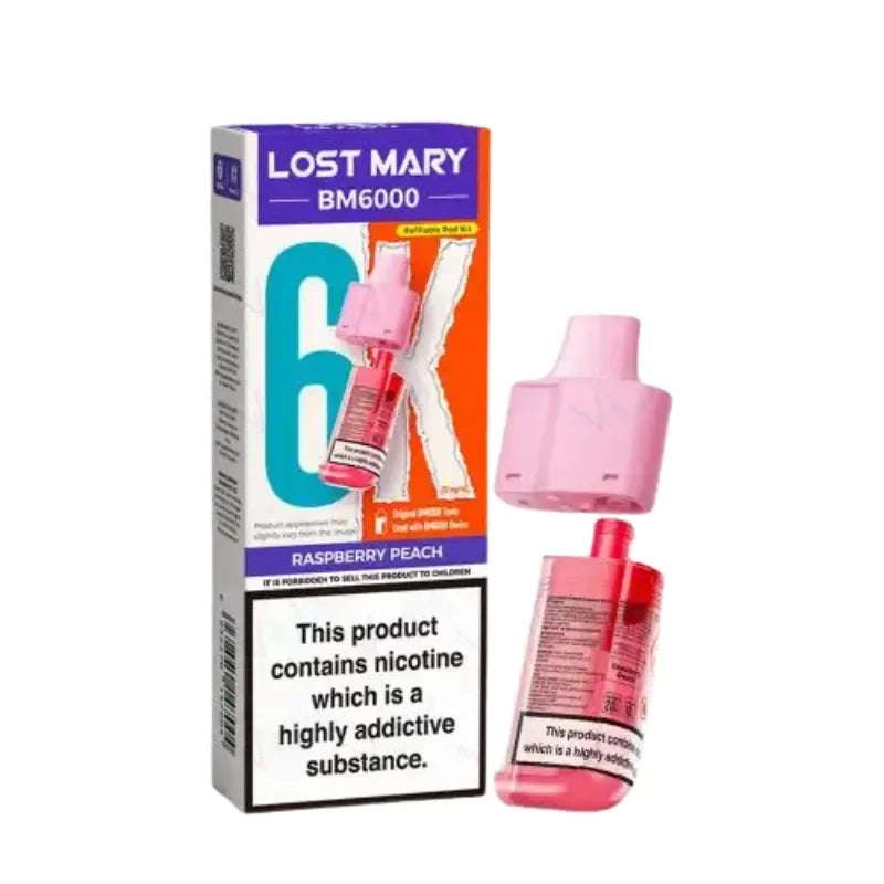 Lost Mary BM6000 Vape Pods Raspberry Peach Flavour