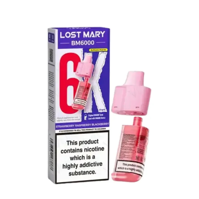 Lost Mary BM6000 Vape Pods Strawberry Raspberry Blackberry Flavour