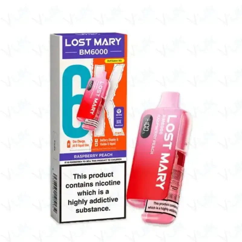 Lost Mary BM6000 Kit Raspberry Peach Flavour