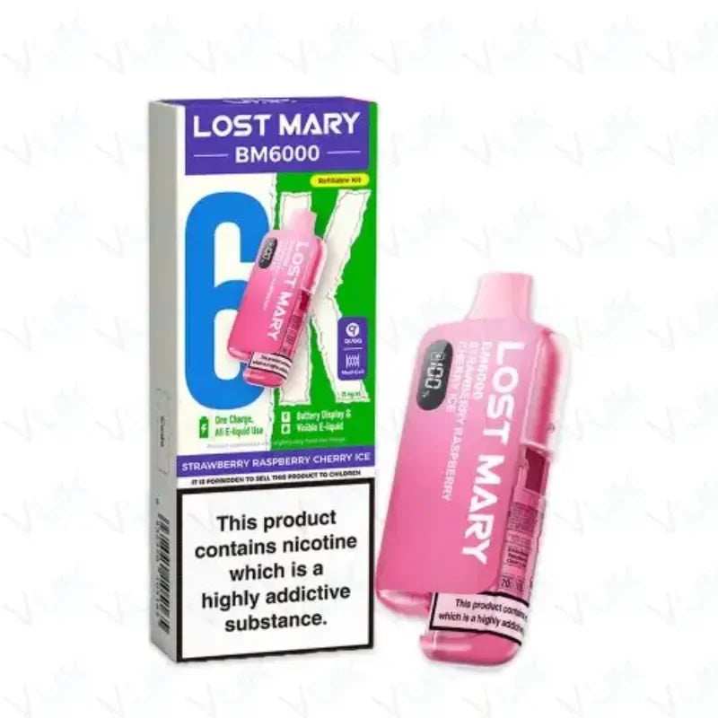 Lost Mary BM6000 Kit Strawberry Raspberry Cherry Ice Flavour