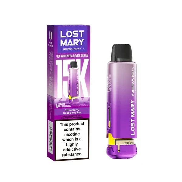 Lost Mary Nera 15k Refill Pods Strawberry Raspberry Ice Flavour