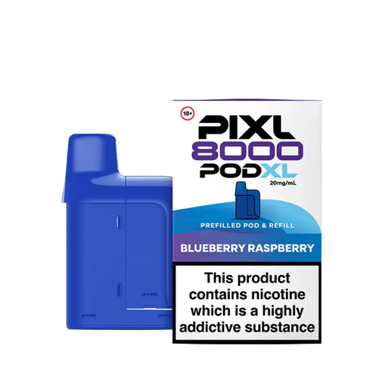 Pixl 8K Pods Blueberry Raspberry Flavours