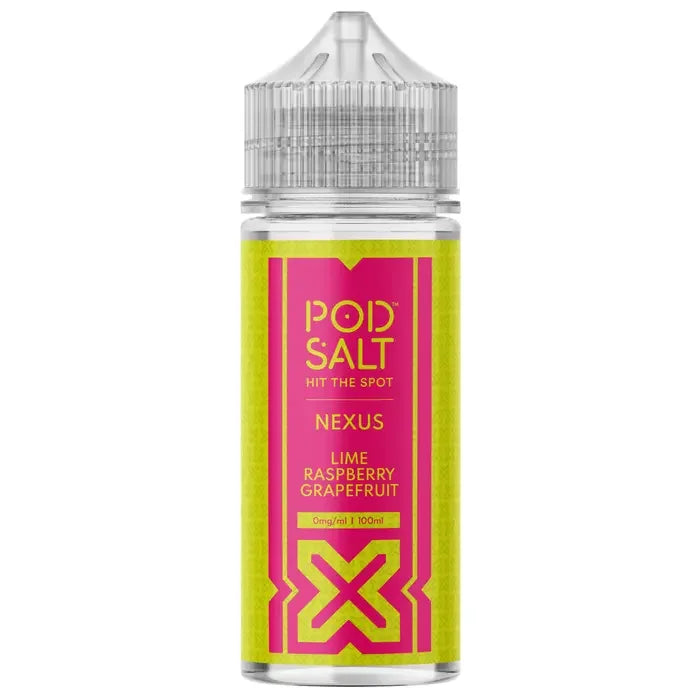 Pod Salt Nexus 100ML Shortfill Vape Juice Lime Raspberry Grapefruit Flavour