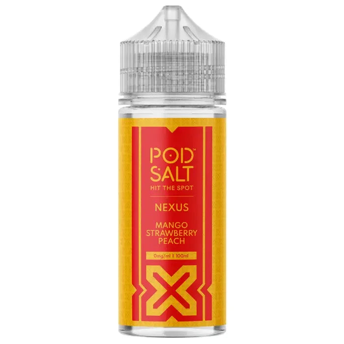 Pod Salt Nexus 100ML Shortfill Vape Juice Mango Straw peach Flavour