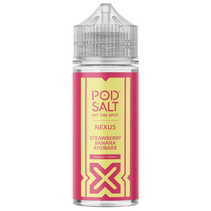 Pod Salt Nexus 100ML Shortfill Vape Juice Strawberry Banana Rhubarb Flavour