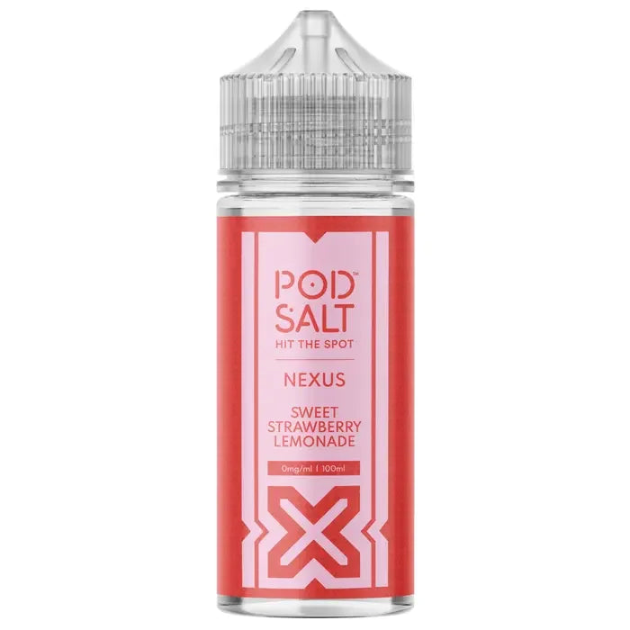 Pod Salt Nexus 100ML Shortfill Vape Juice Sweet Strawberry Lemonade Flavour