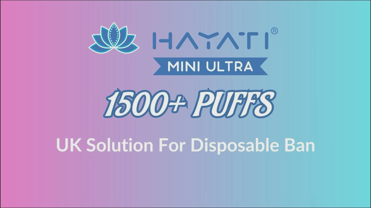 Load video: Hayati Mini Ultra 1500 Vape Kit