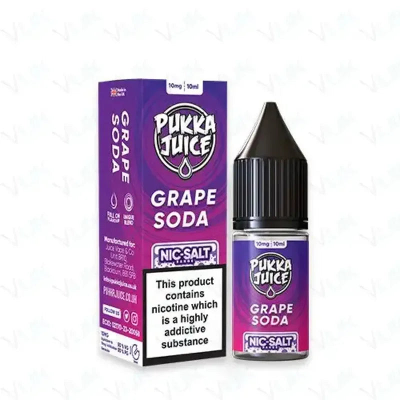 Pukka Juice Nic Salt E-Juice Grape Soda Flavour