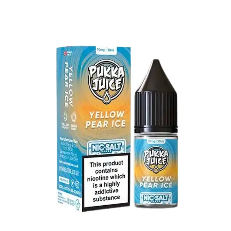 Pukka Juice Nic Salt E-Juice Yellow Pear Ice Flavour