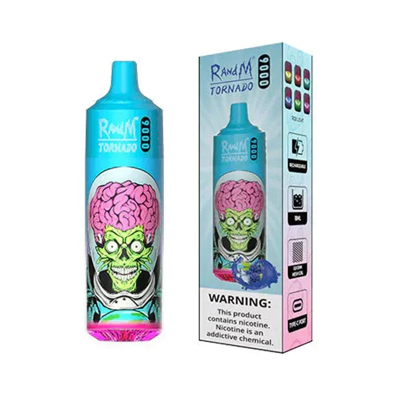 Randm Tornado 9000 Puffs Blue Razz Ice Flavour 