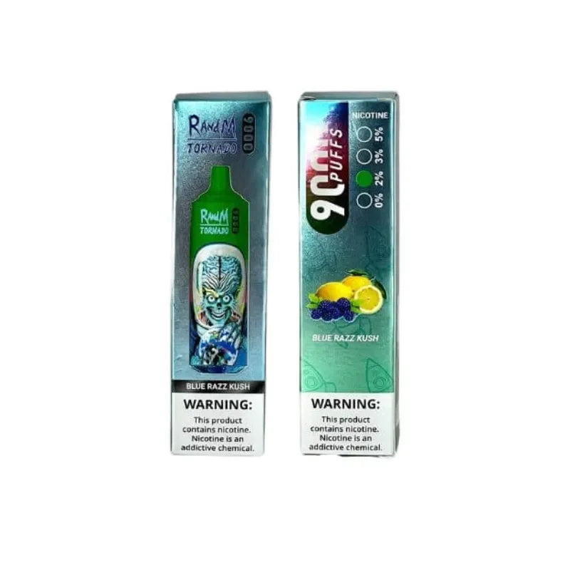 Randm Tornado 9000 Puffs Blue Razz Kush Flavour