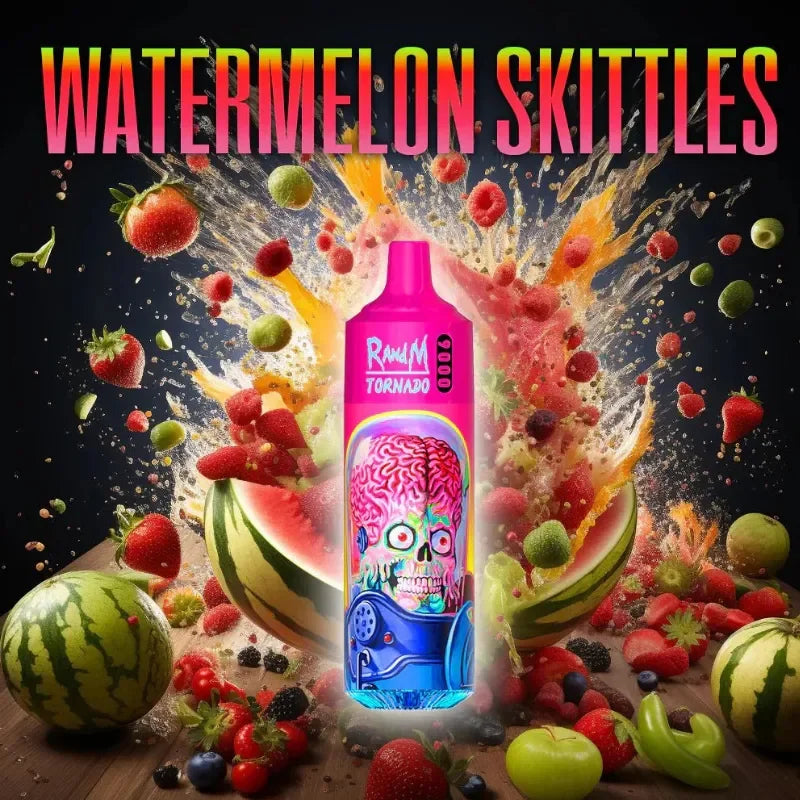 Randm Tornado 9000 Puffs Watermelon Skittles Flavour