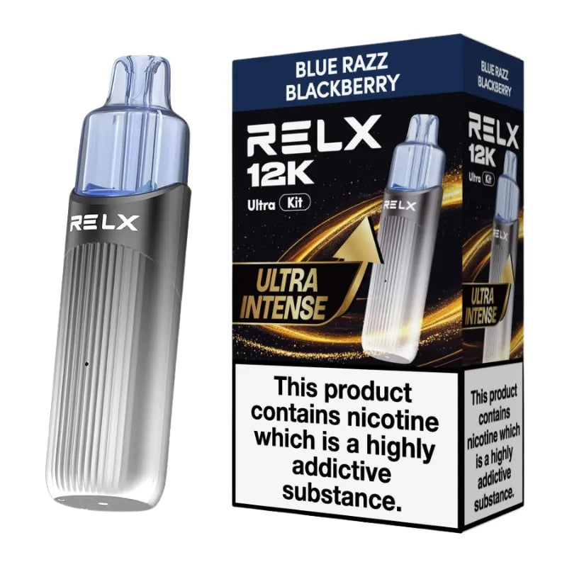Relx 12 Ultra Pod Vape Kit Blue Razz Blackberry Flavour