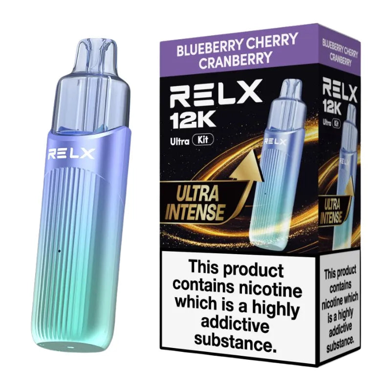 Relx 12 Ultra Pod Vape Kit Blueberry Cherry Cranberry Flavour