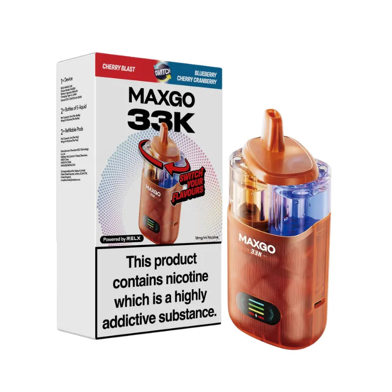 Relx Maxgo Combo 33K Blueberry Cherry Cranberry & Cherry Blast Flavour