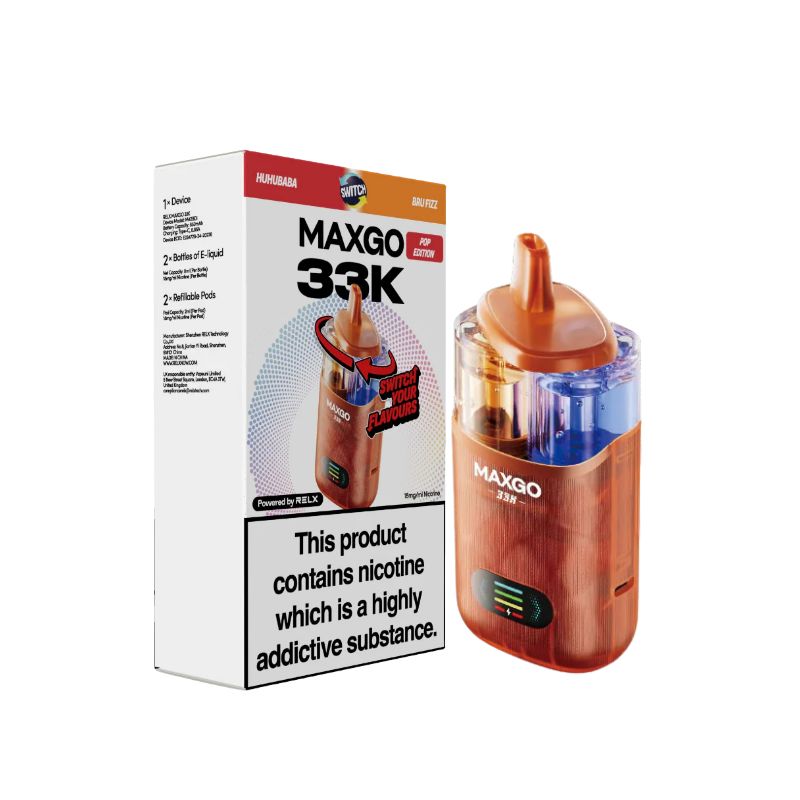 Relx Maxgo Combo 33K Huhubaba & Bru Fizz Flavour