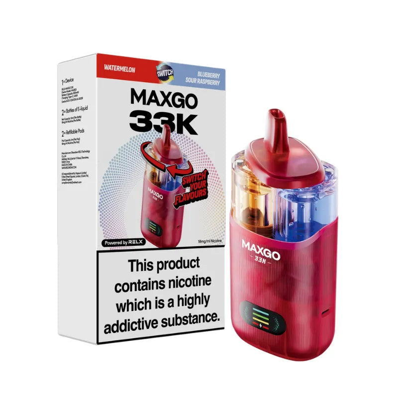 Relx Maxgo Combo 33K Blueberry Sour Raspberry & Watermelon Flavour