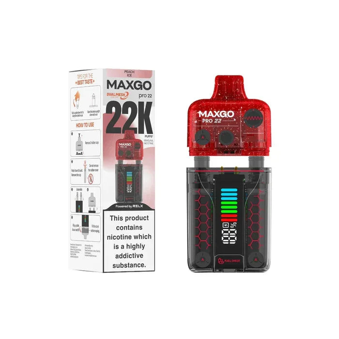 Relx Maxgo Pro 22K Pod Kit Peach Ice Flavour