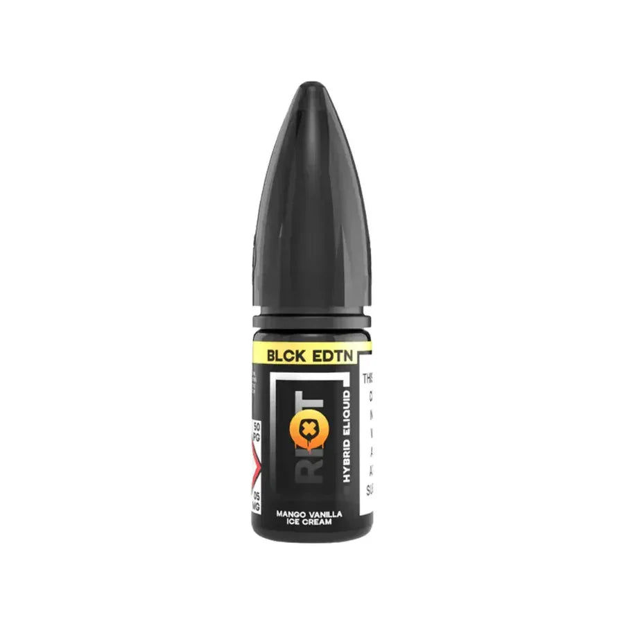 Riot Squad Black Edition Nicotine Salt Vape Juice Mango Vanilla Ice Cream Flavour