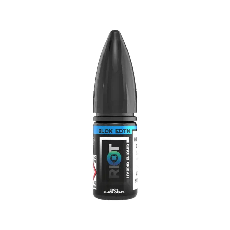 Riot Squad Black Edition Nicotine Salt Vape Juice Rich Black Grape Flavour