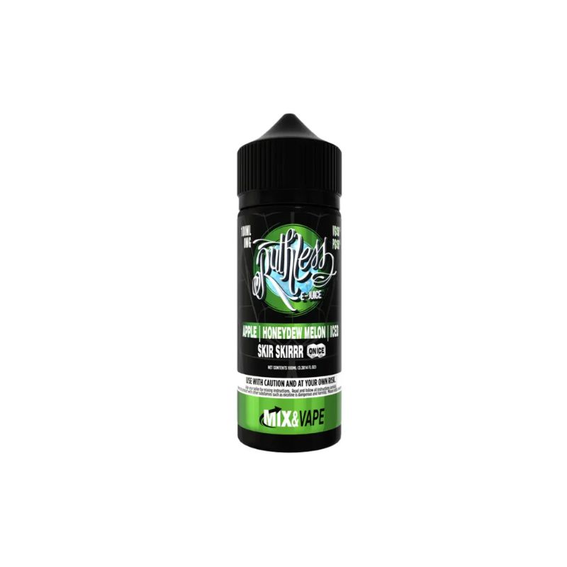 Ruthless Vapor Skir Skirrr On Ice 100ml vape juice bottle, apple honeydew melon flavor