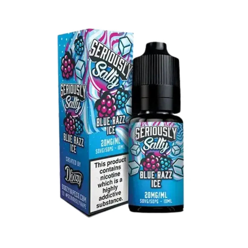 Doozy Seriously Nicotine Salt E-liquid Blue Razz Ice Flavour