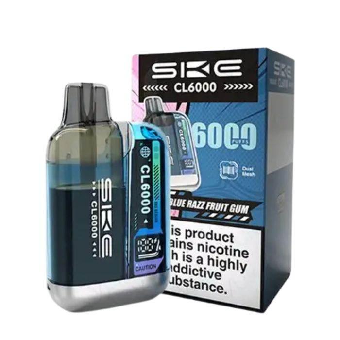 Ske Crystal Cl6000 Prefilled Vape Kit Blue Razz Fruit Gum Flavour
