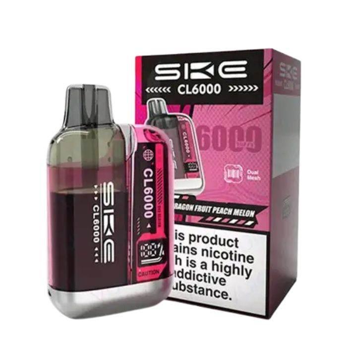 Ske Crystal Cl6000 Prefilled Vape Kit Dragon Fruit Peach Melon Flavour