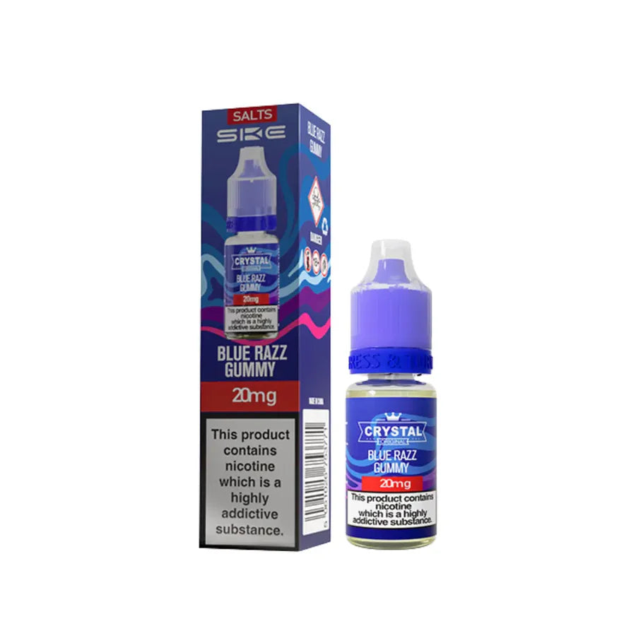 SKE Crystal Original Nic Salt Vape Juice Blue Razz Gummy Flavour