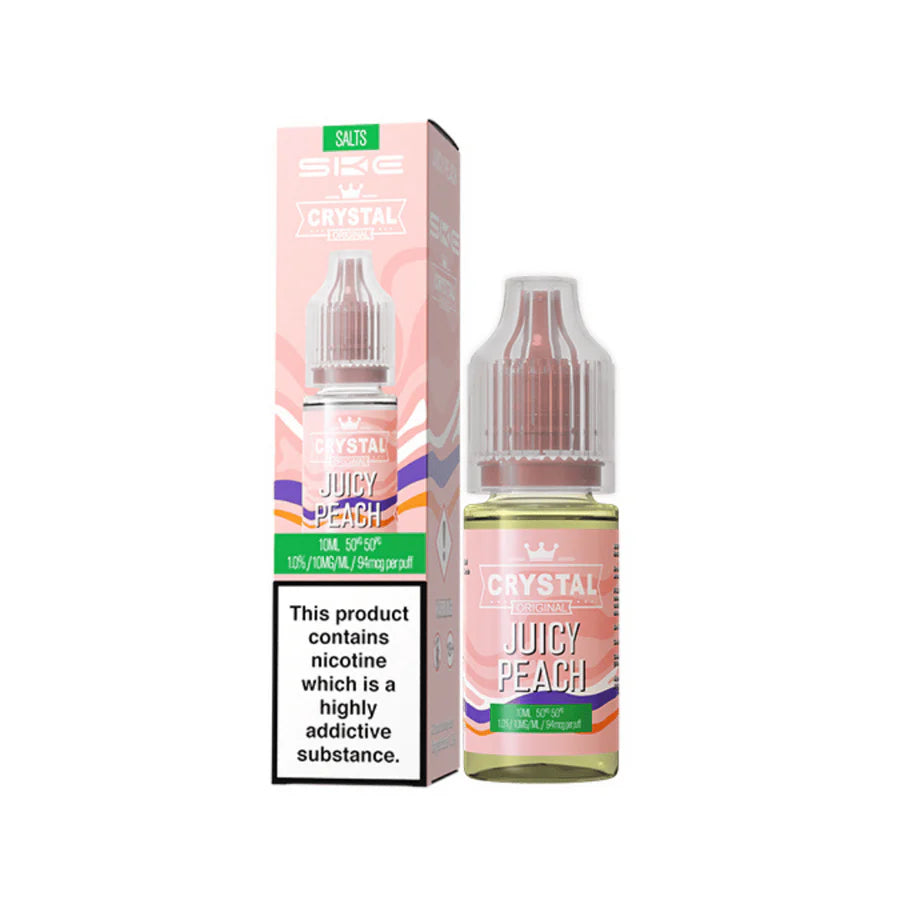 SKE Crystal Original Nic Salt Vape Juice Juicy Peach Flavour
