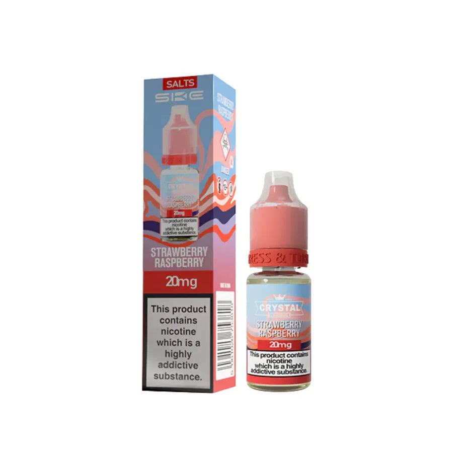 SKE Crystal Original Nic Salt Vape Juice Straw Raspberry Flavour