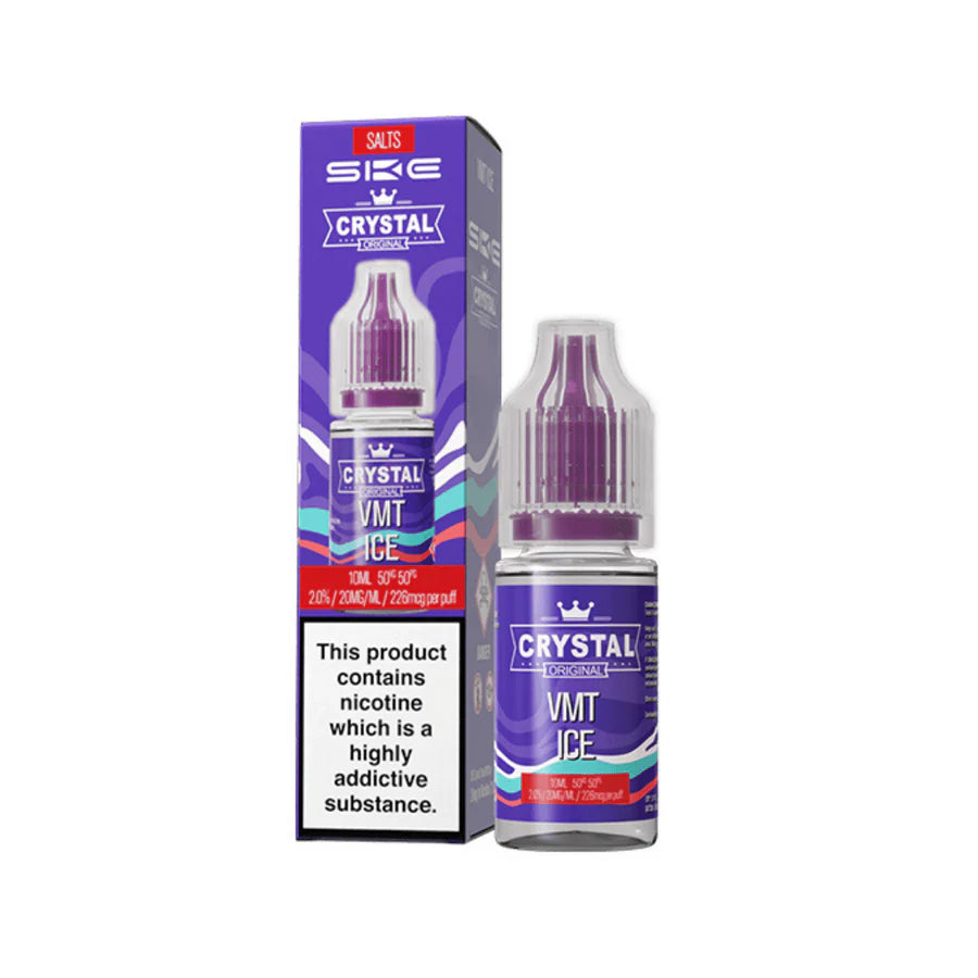 SKE Crystal Original Nic Salt Vape Juice VMT Ice Flavour