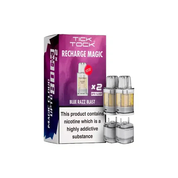 Tick Tock Magic 8000 Pods Blue Razz Blast Flavour