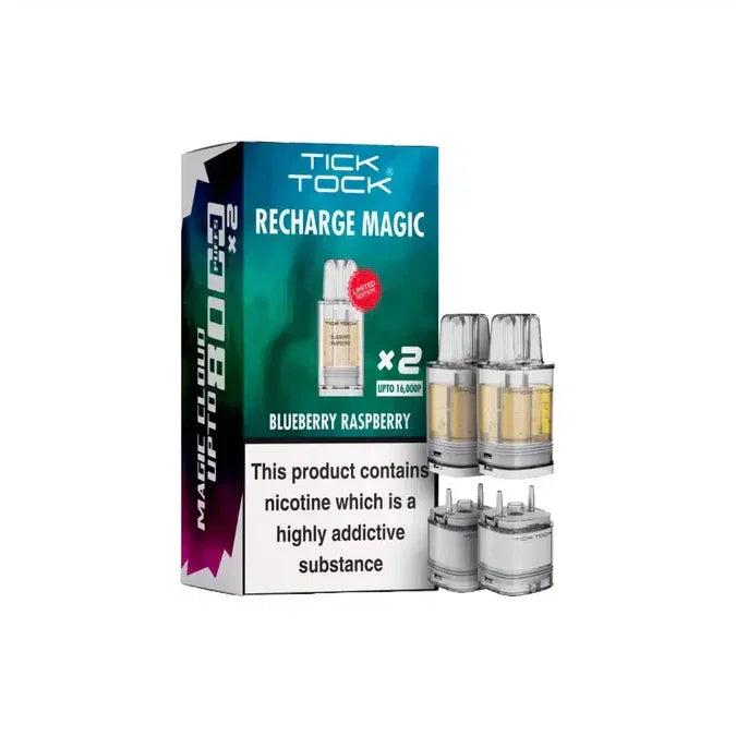 Tick Tock Magic 8000 Pods Blueberry Raspberry Flavour