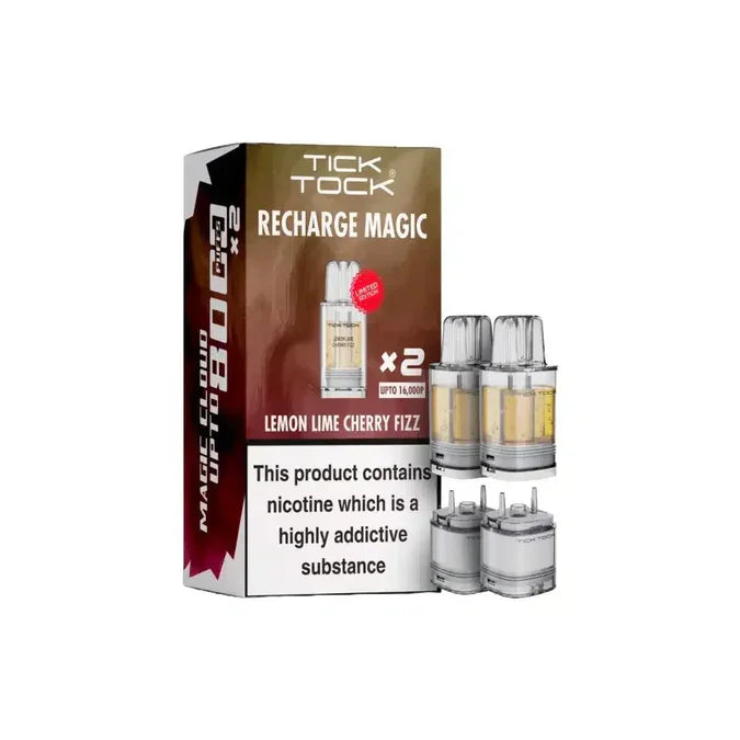 Tick Tock Magic 8000 Pods Lemon Lime Cherry Fizz Flavour