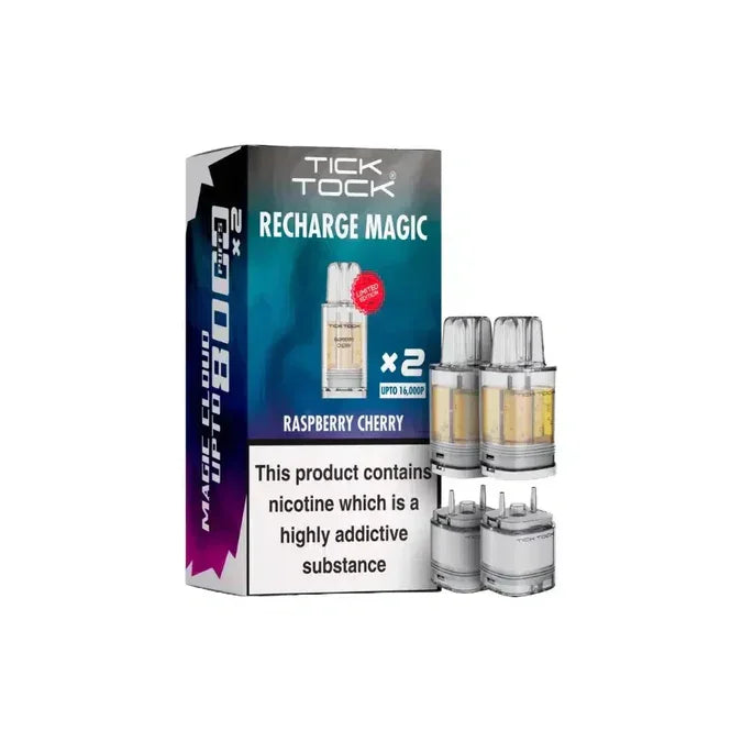 Tick Tock Magic 8000 Pods Raspberry Cherry Flavour