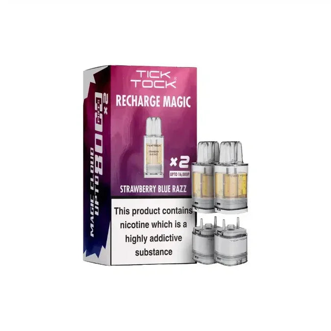 Tick Tock Magic 8000 Pods Strawberry Blue Razz Flavour
