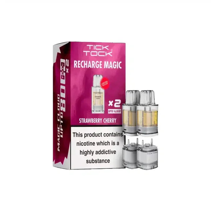 Tick Tock Magic 8000 Pods Strawberry Cherry Flavour
