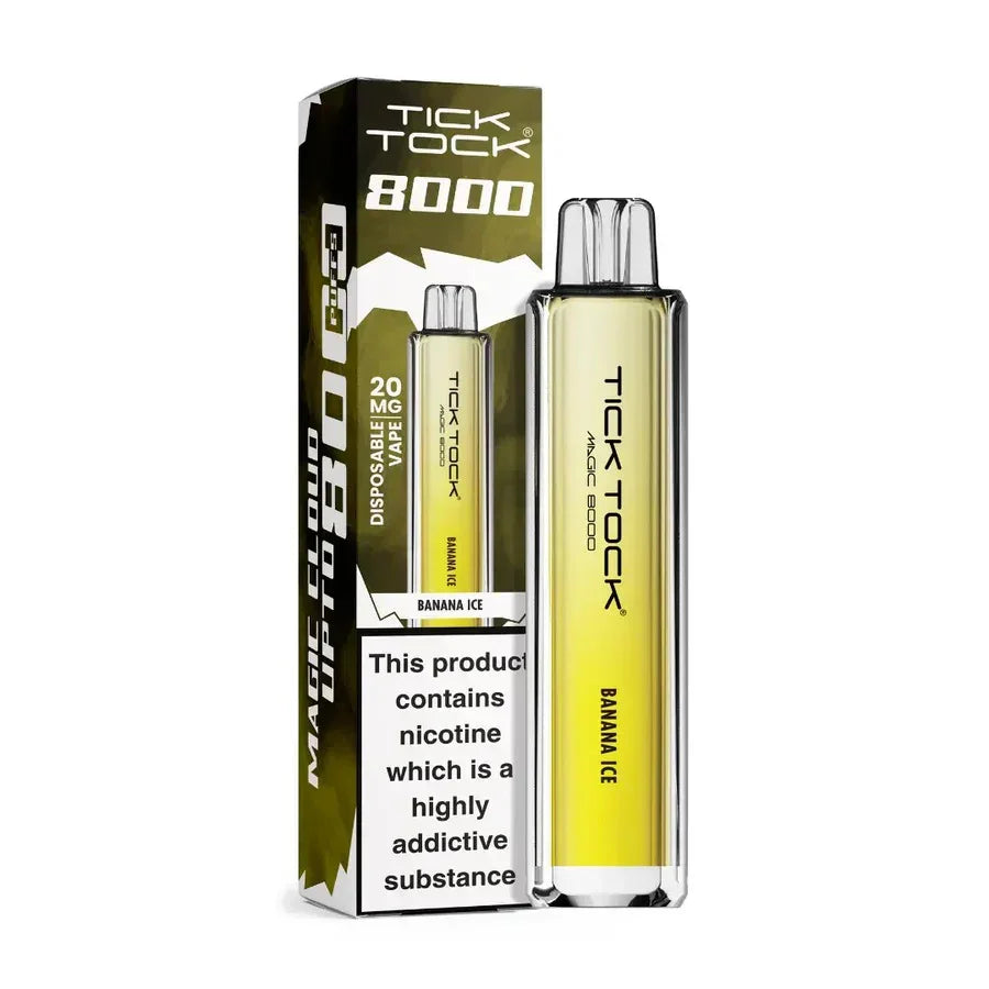 Tick Tock Magic 8000 Puff Vape Kit Banana Ice Flavour