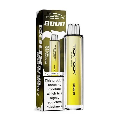 Tick Tock Magic 8000 Puff Vape Kit Banana Ice Flavour
