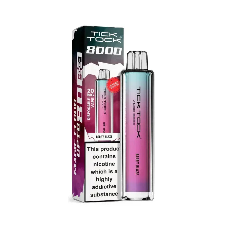 Tick Tock Magic 8000 Puff Vape Kit Berry Blaze Flavour