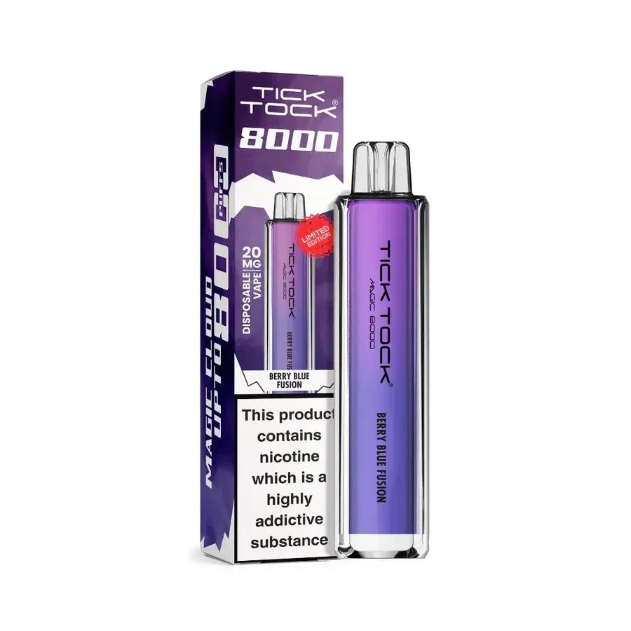 Tick Tock Magic 8000 Puff Vape Kit Berry Blue Fusion Flavour